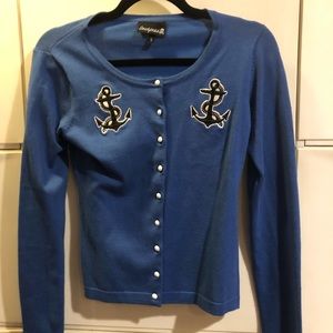 Sourpuss Blue sailor sweater size S juniors